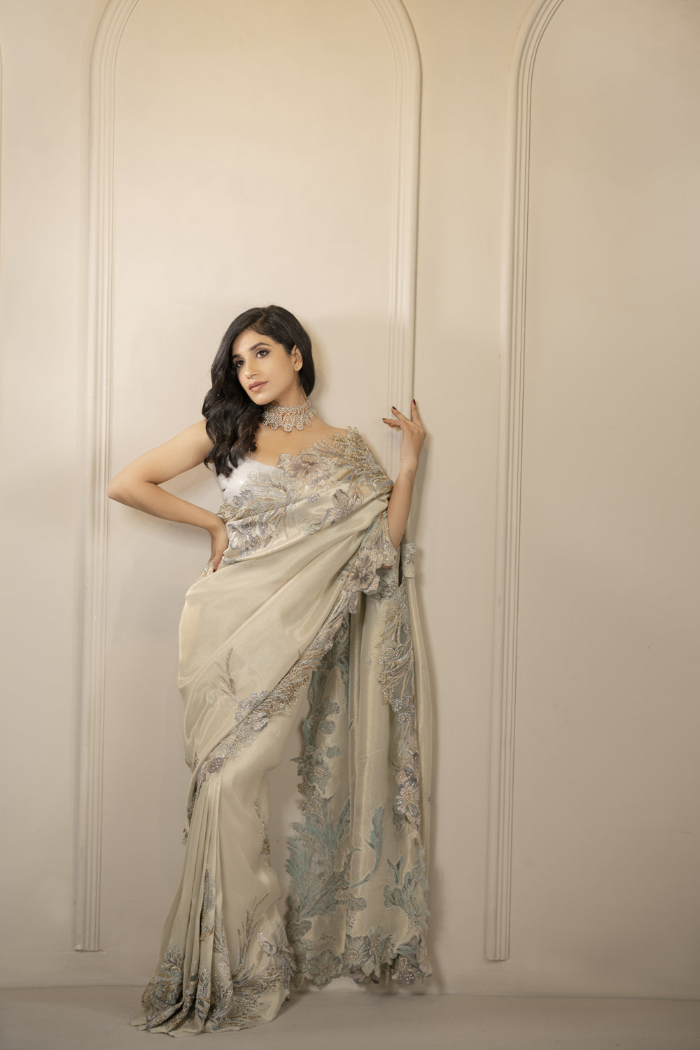 The 'carra' hand embroidered saree