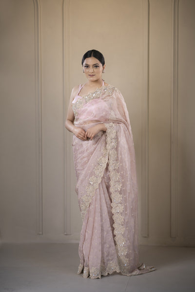 The 'bisous' hand embroidered saree