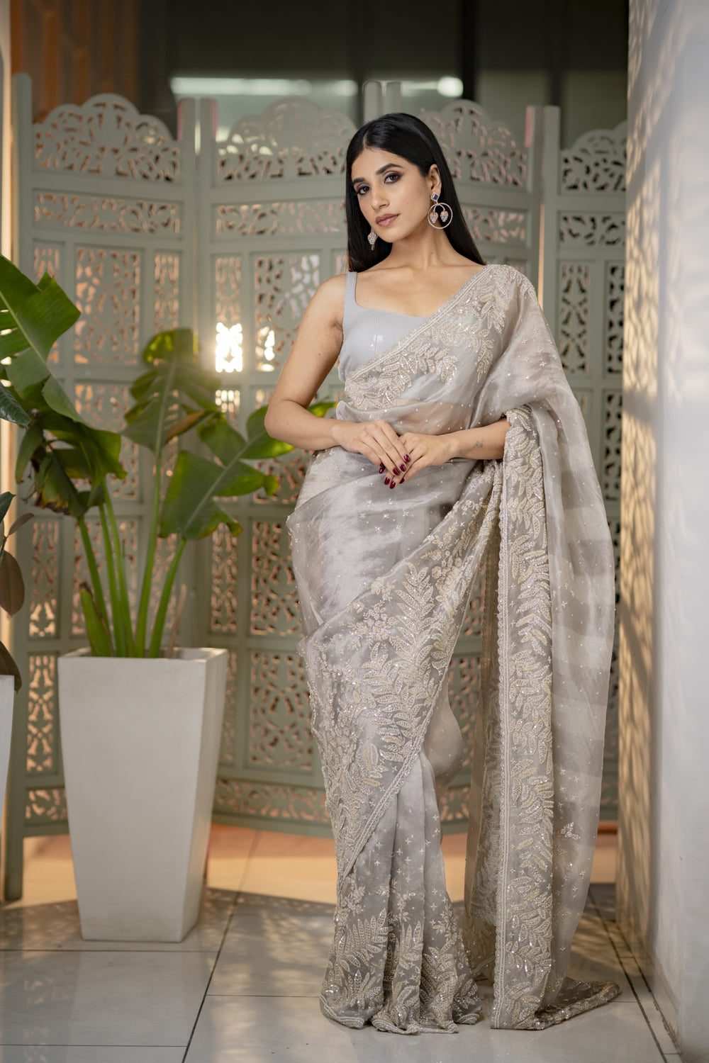 The 'esther' hand embroidered saree