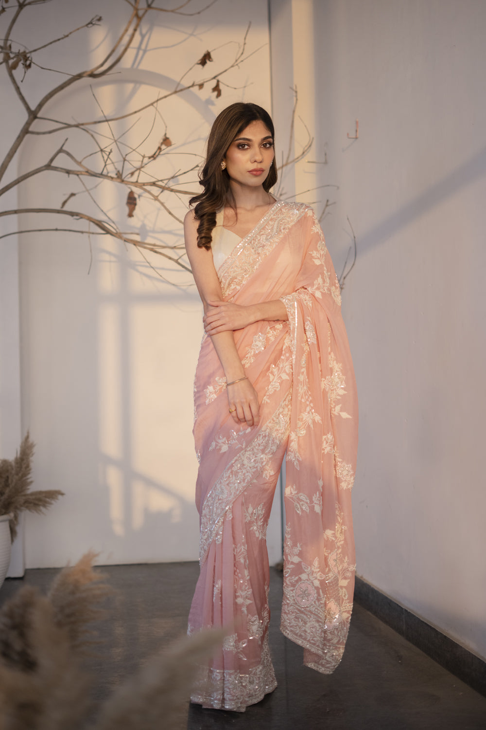 The 'Azal' hand embroidered saree