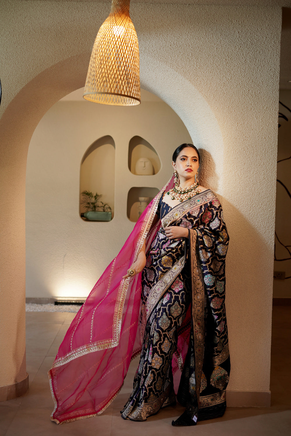 Handwoven 'neelam' silk saree