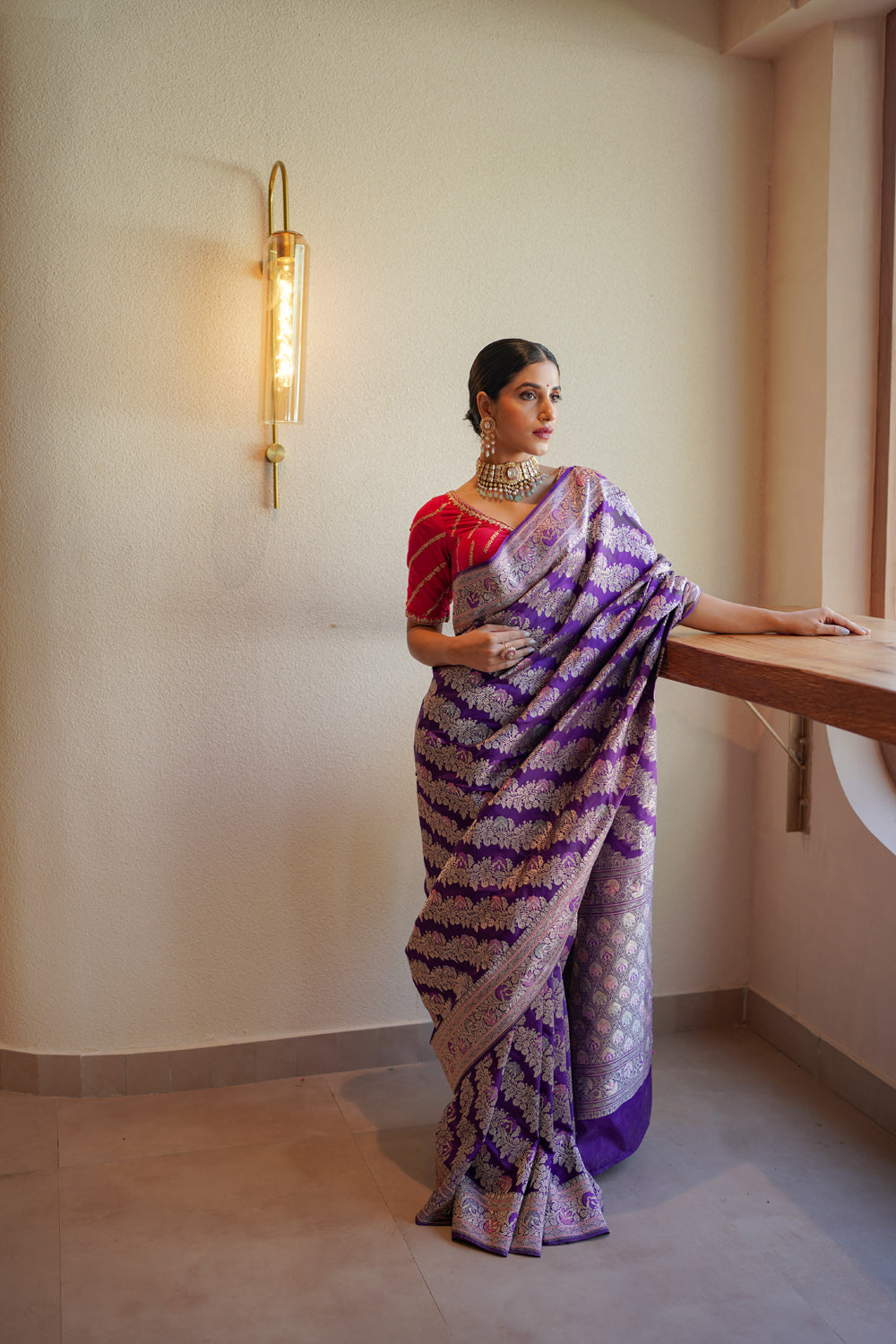 Handwoven 'jamuni' silk saree