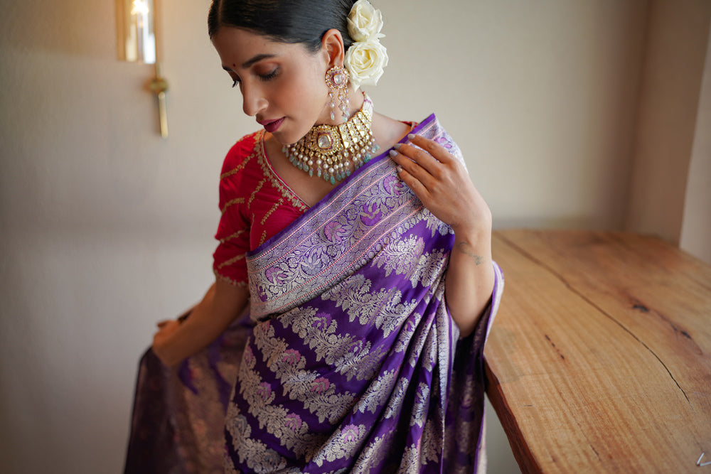 Handwoven 'jamuni' silk saree