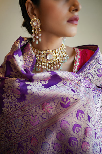 Handwoven 'jamuni' silk saree