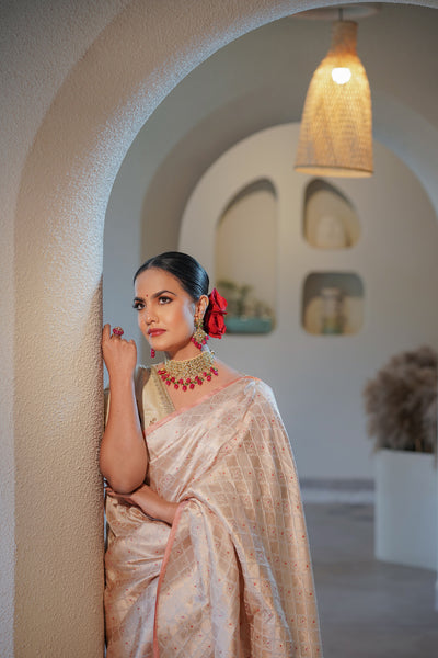 Handwoven 'chandni' silk saree