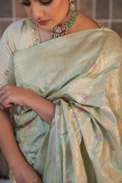 Handwoven 'mehek' silk saree