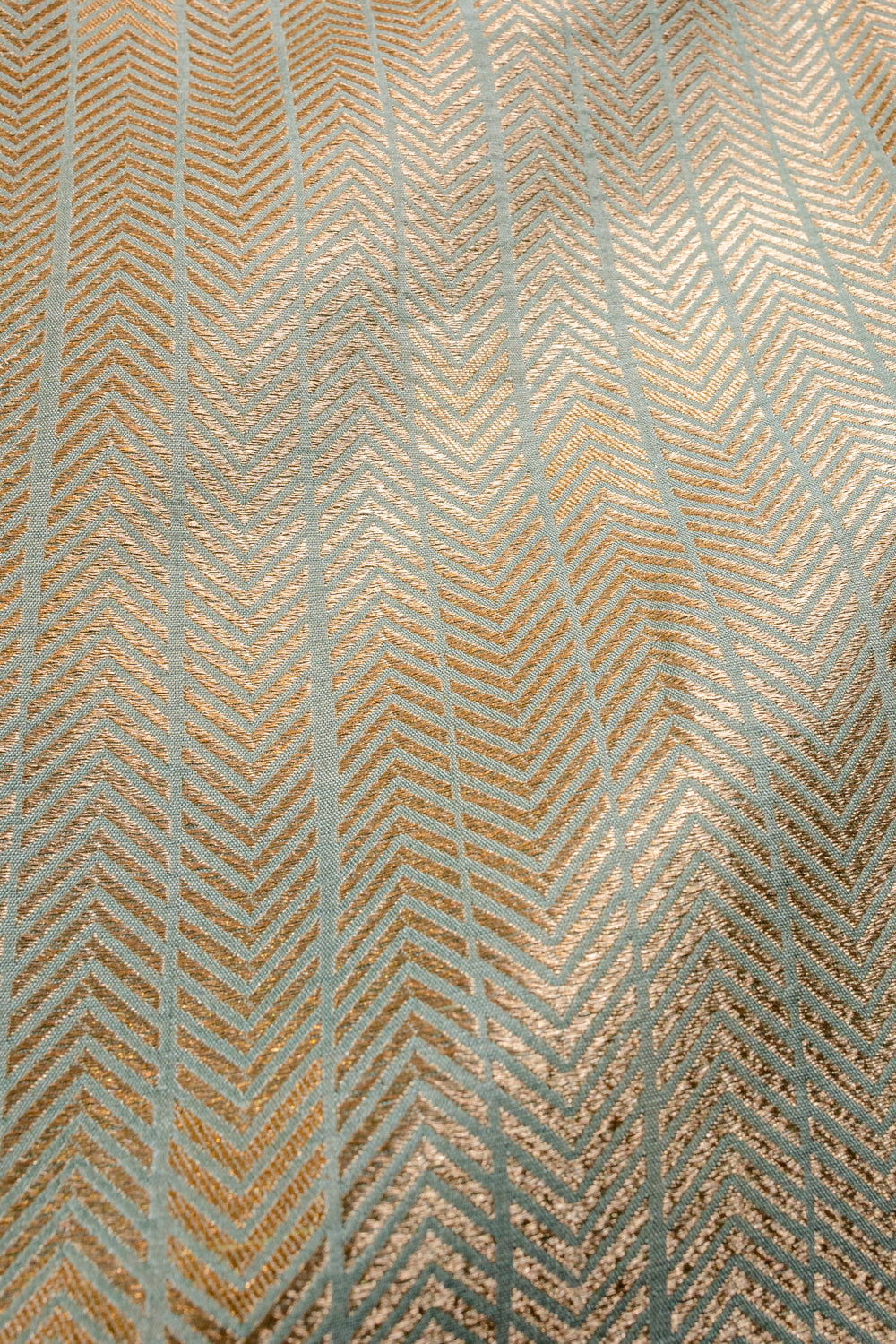 handwoven aqua silk brocade fabric