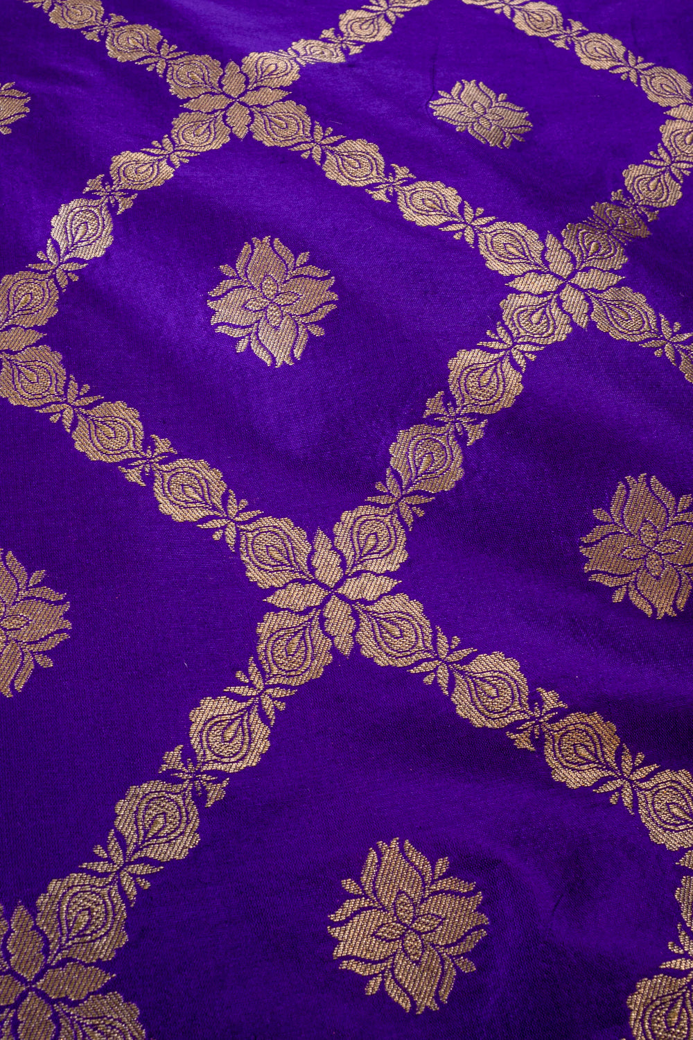 Handwoven royal purple silk fabric