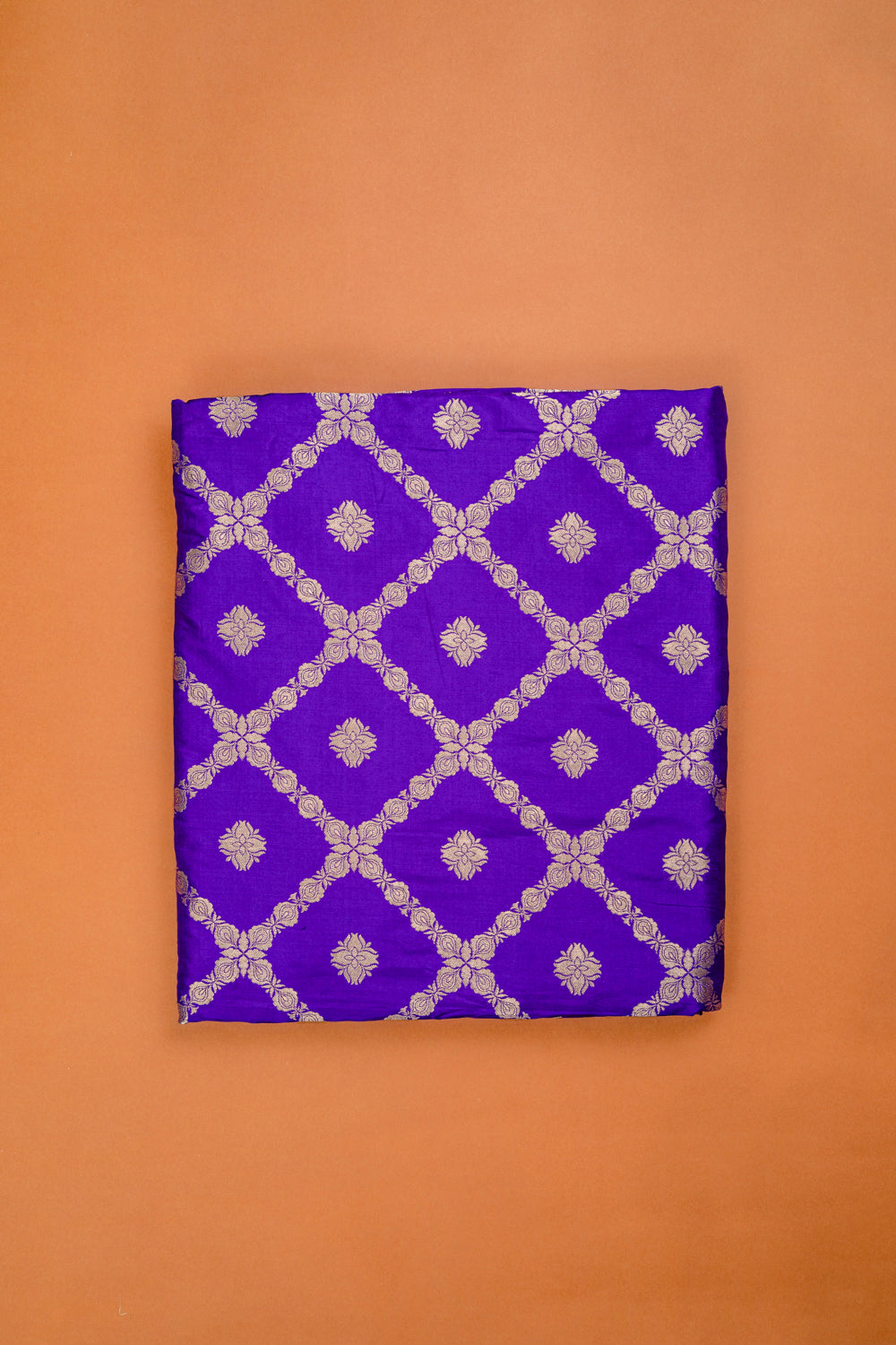 Handwoven royal purple silk fabric