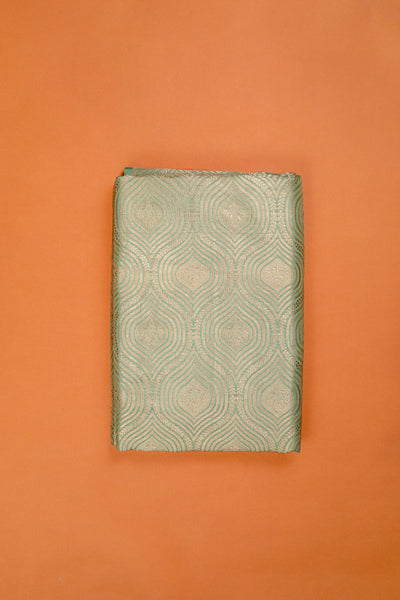 Handwoven mint green silk brocade fabrics