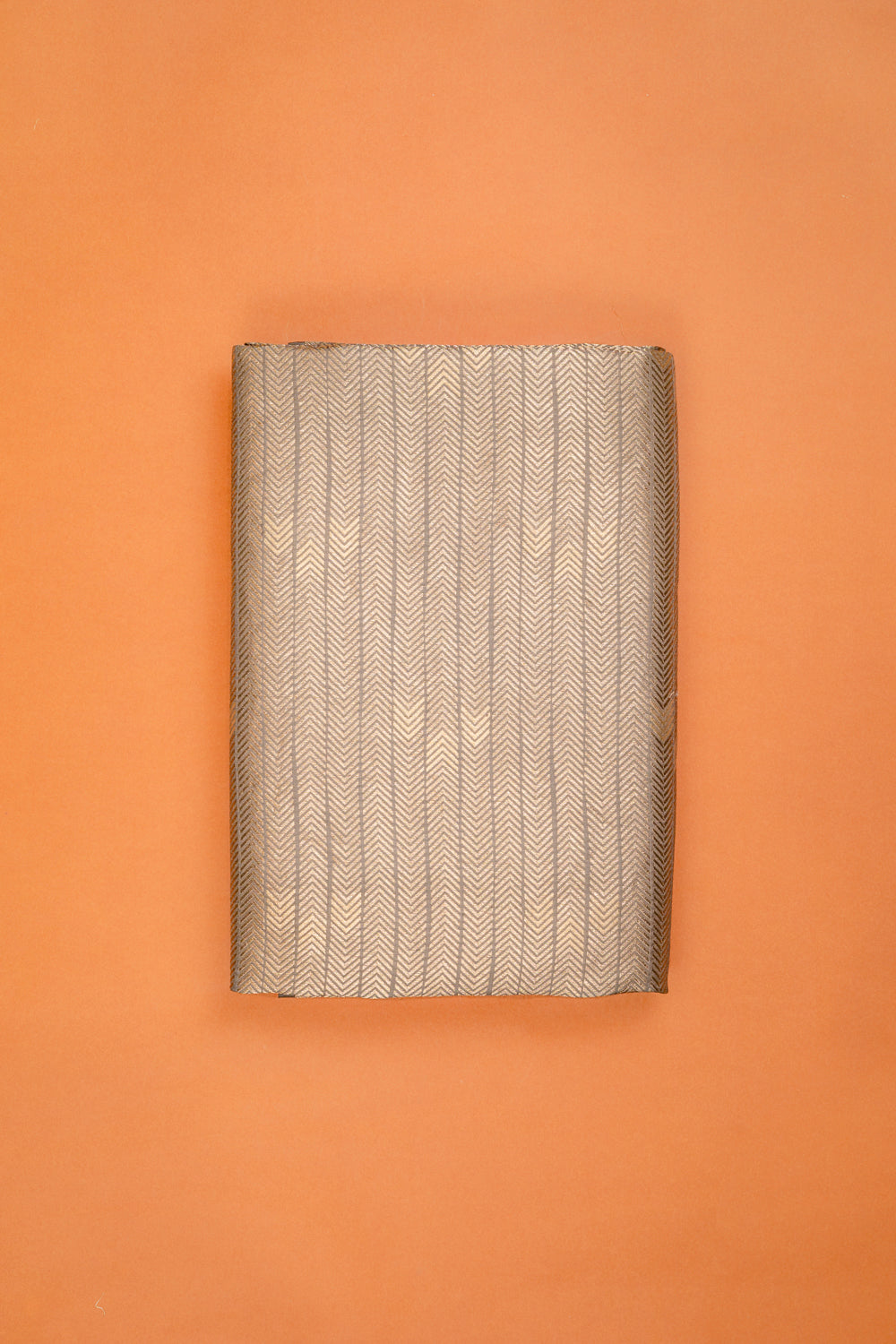 Handwoven olive grey silk brocade fabric