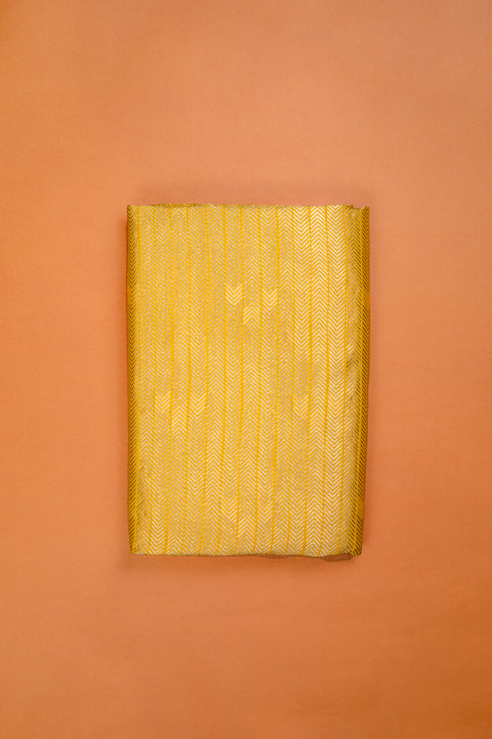 Handwoven yellow silk brocade fabric