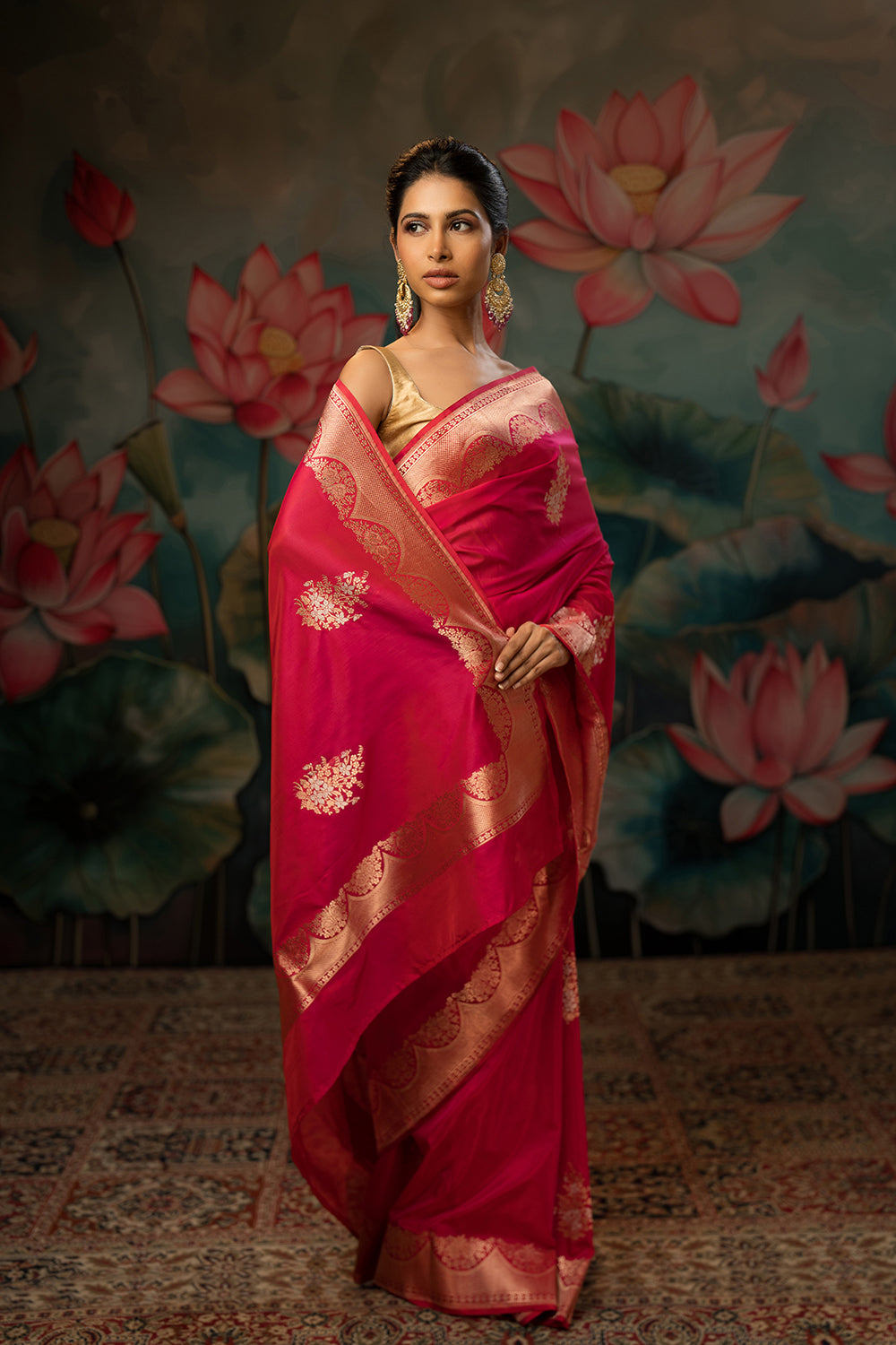 Sunset Pink Handwoven Pure Silk Saree