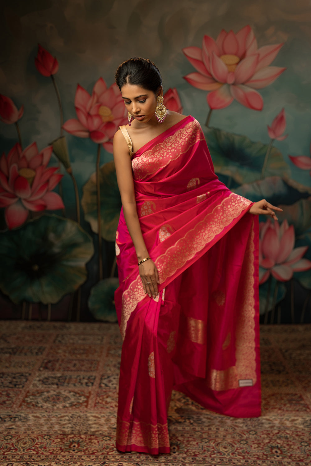 Sunset Pink Handwoven Pure Silk Saree
