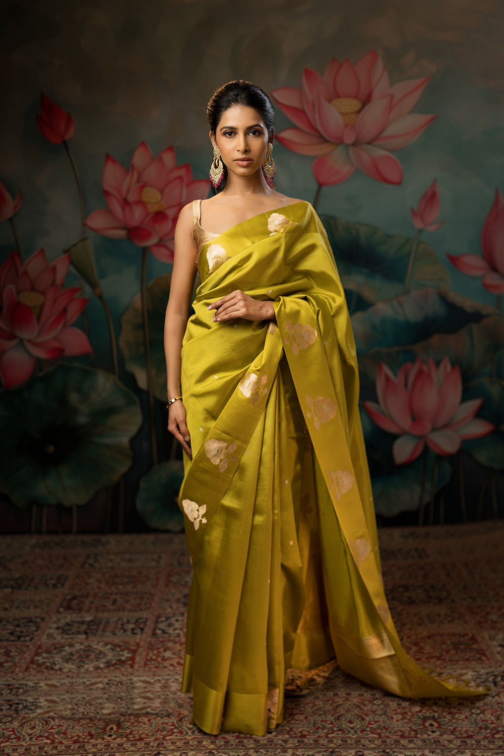 Lime Handwoven Pure Silk Saree