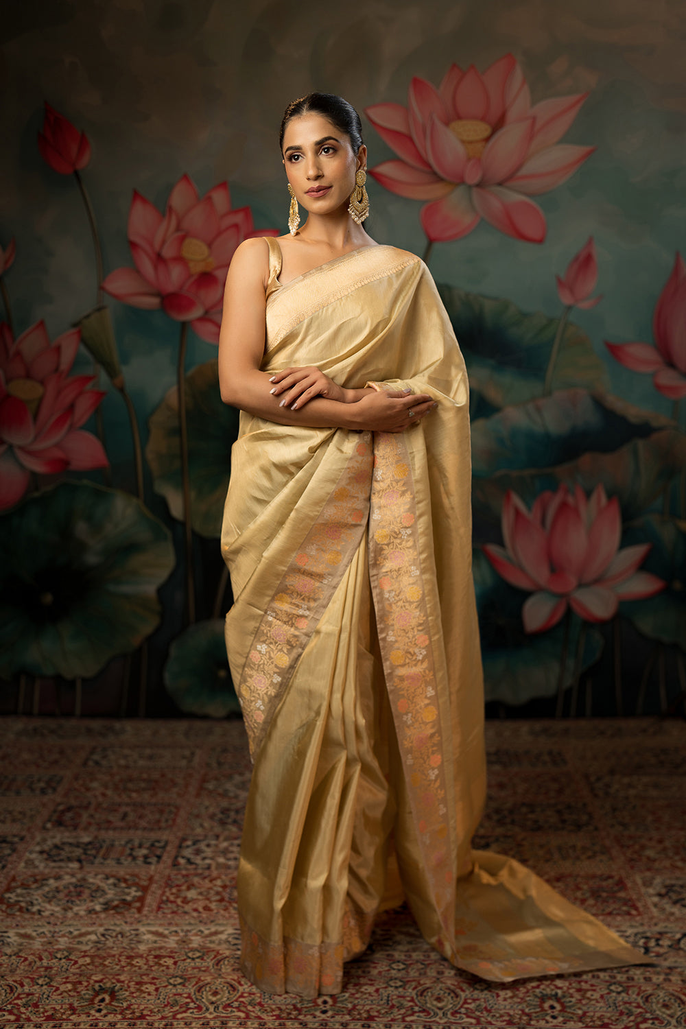 Pistachio Green Handwoven Pure Tissue Twill Saree