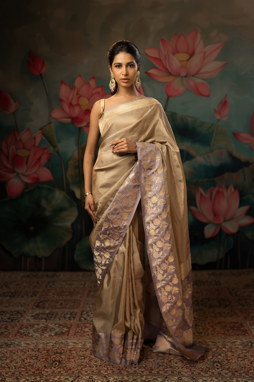 Silver Handwoven Pure Tissue Twill Saree