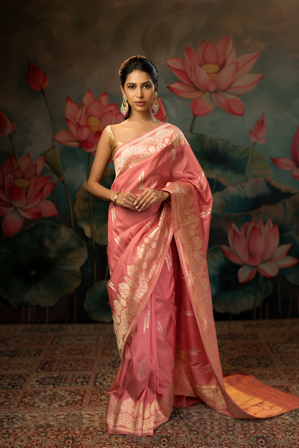 Bubblegum Pink Handwoven Pure Silk Saree