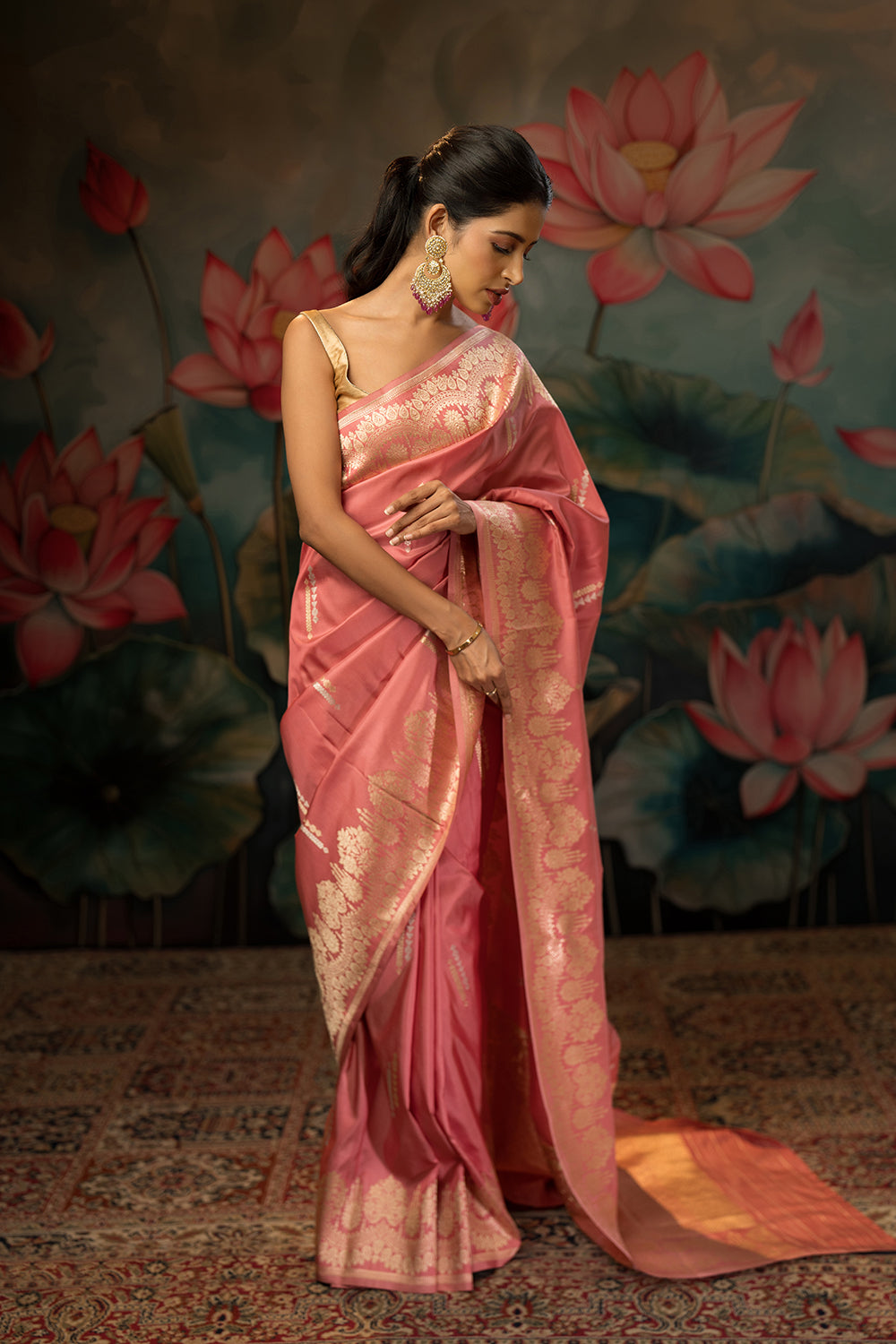 Bubblegum Pink Handwoven Pure Silk Saree