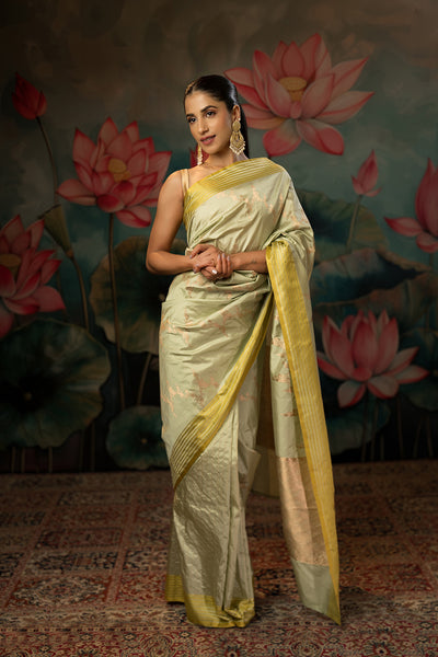 Mint Green Handwoven Pure Silk saree