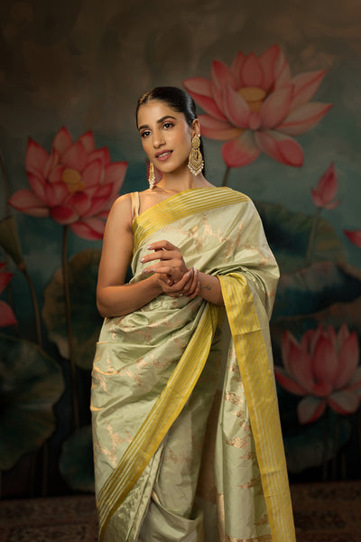 Mint Green Handwoven Pure Silk saree