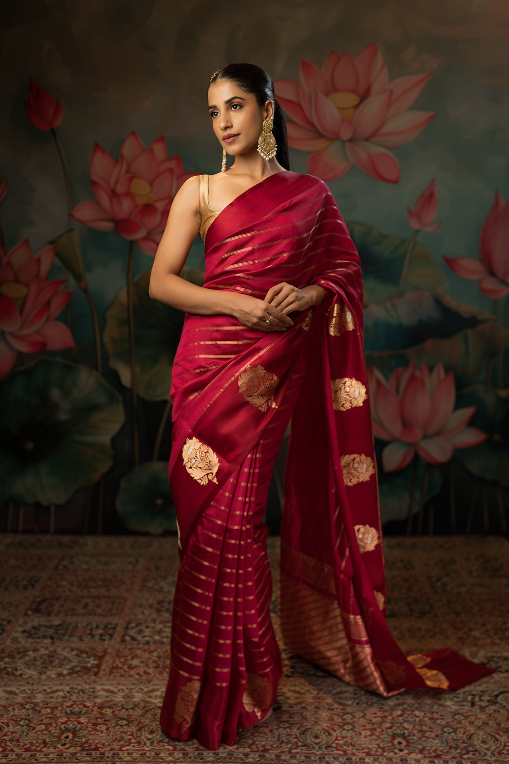 Cherry Pink Handwoven Pure Silk Saree
