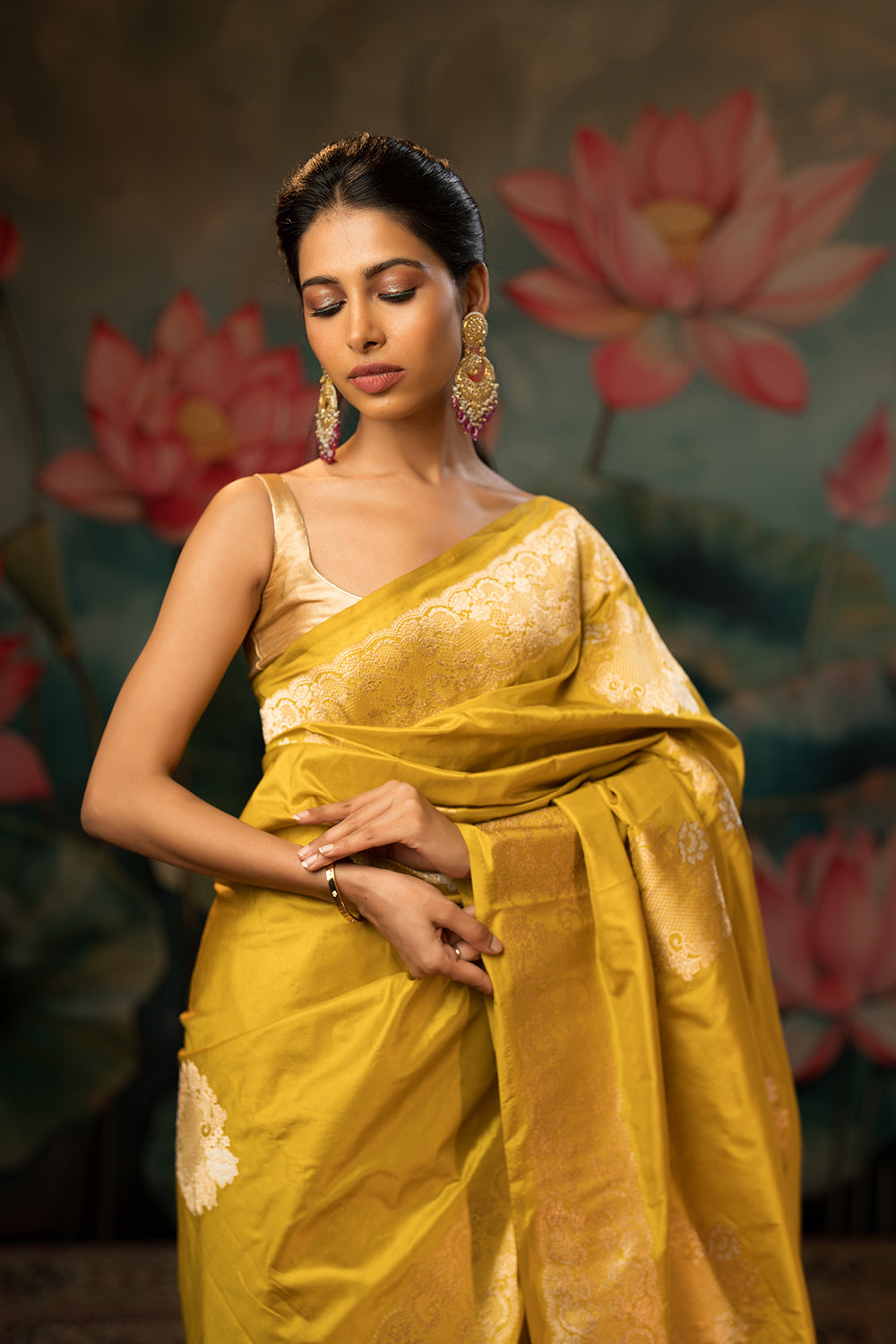 Lime Yellow Handwoven Pure Silk Saree