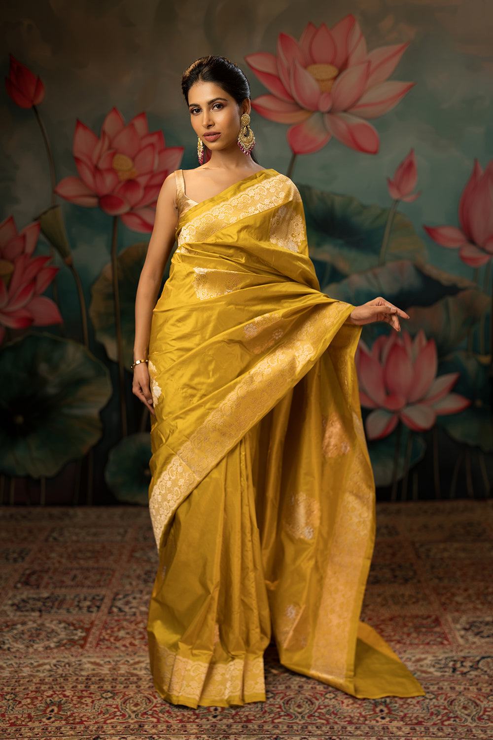 Lime Yellow Handwoven Pure Silk Saree