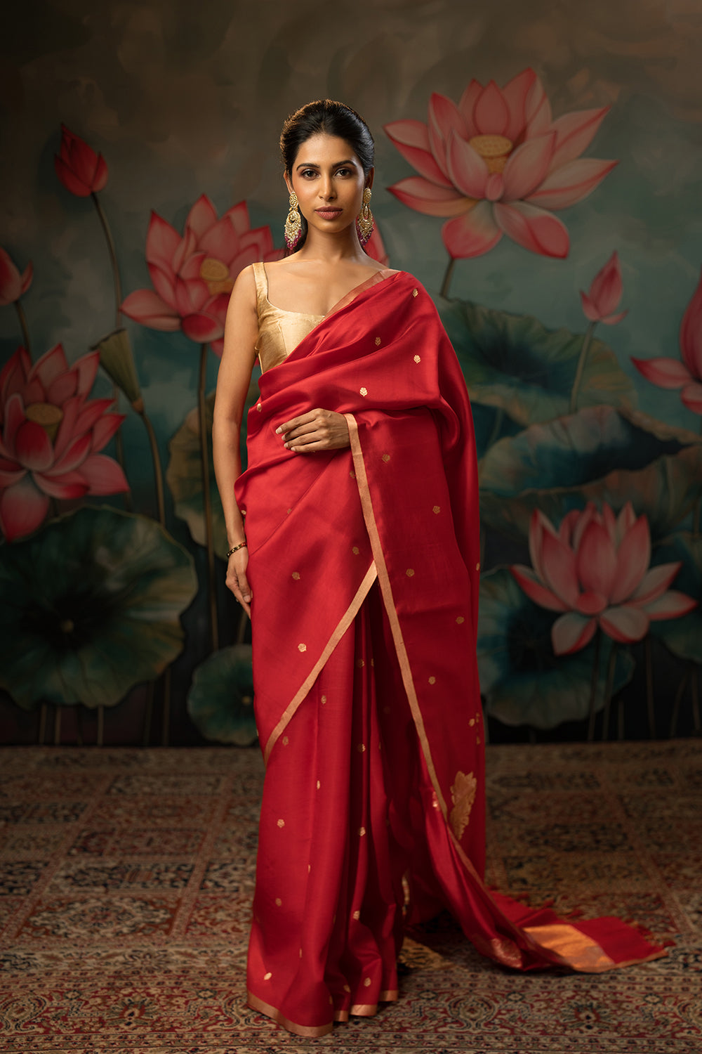 Blood Red Handwoven Pure Silk Saree
