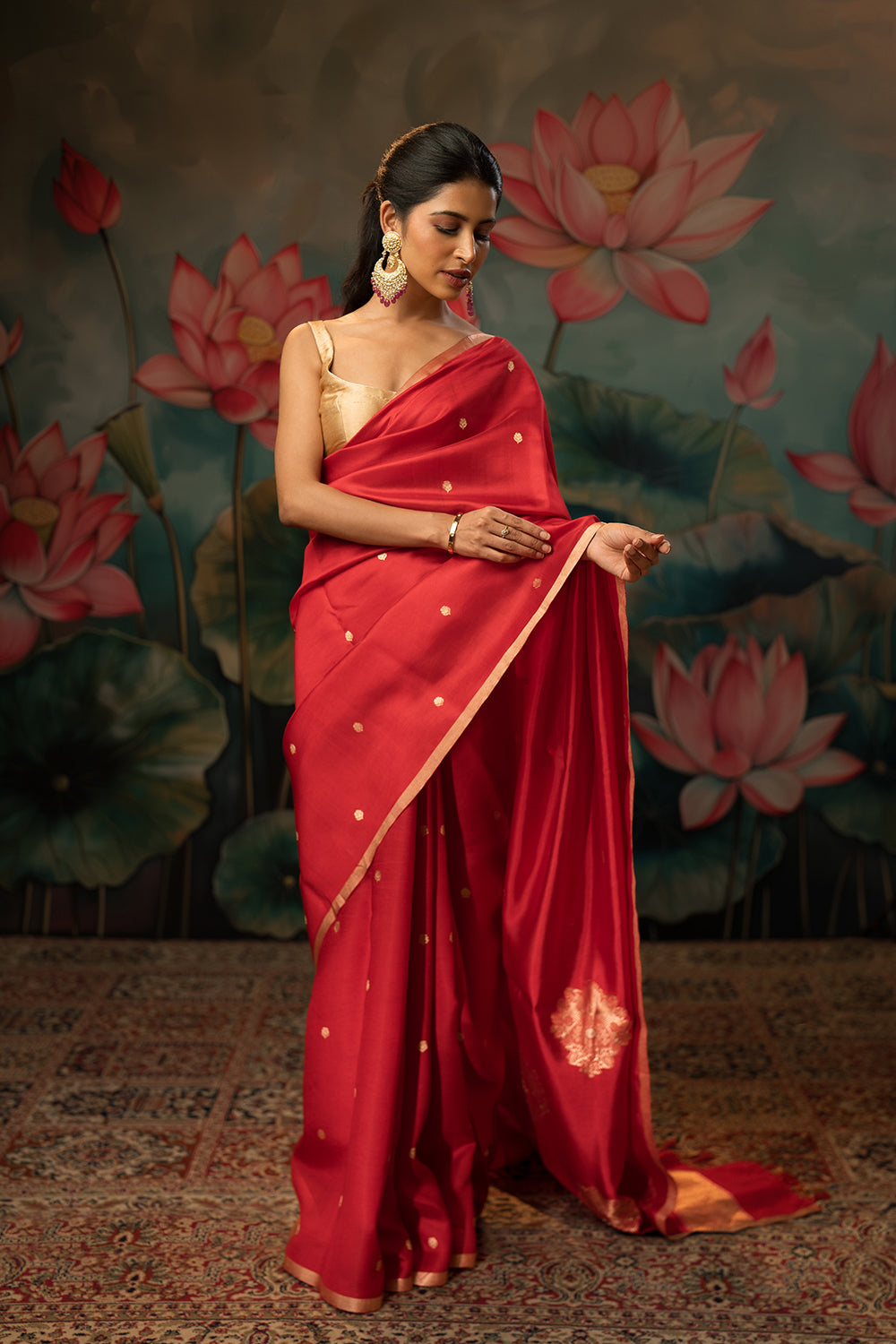 Blood Red Handwoven Pure Silk Saree