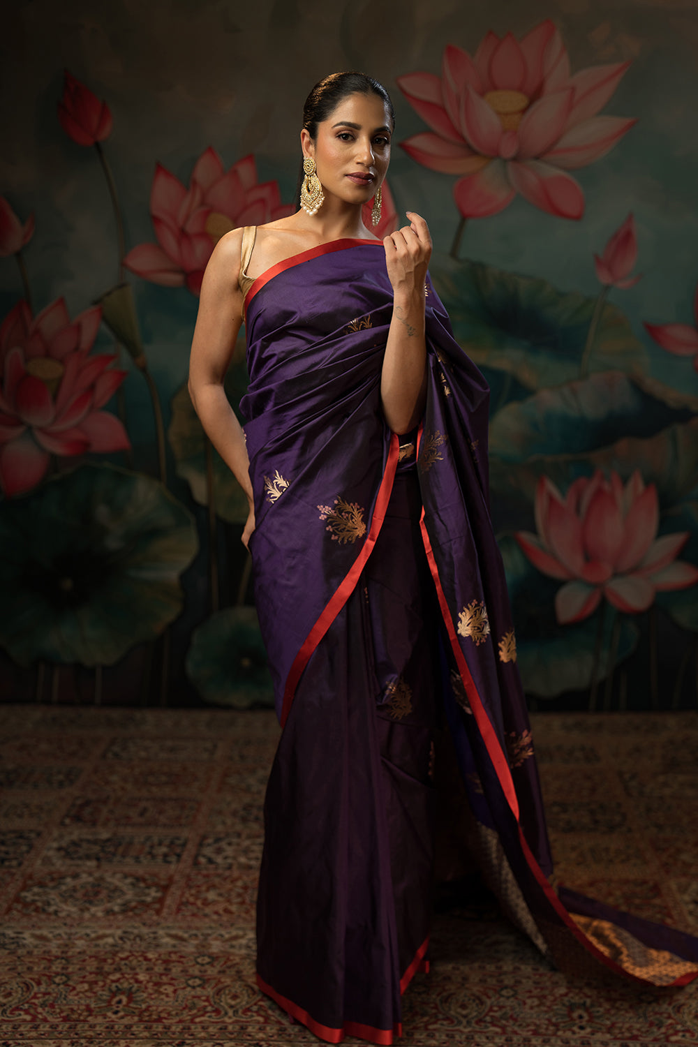 Purple Handwoven Pure Silk Saree