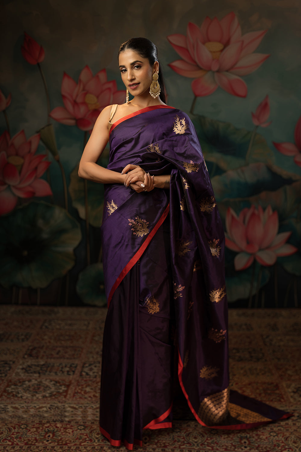 Purple Handwoven Pure Silk Saree
