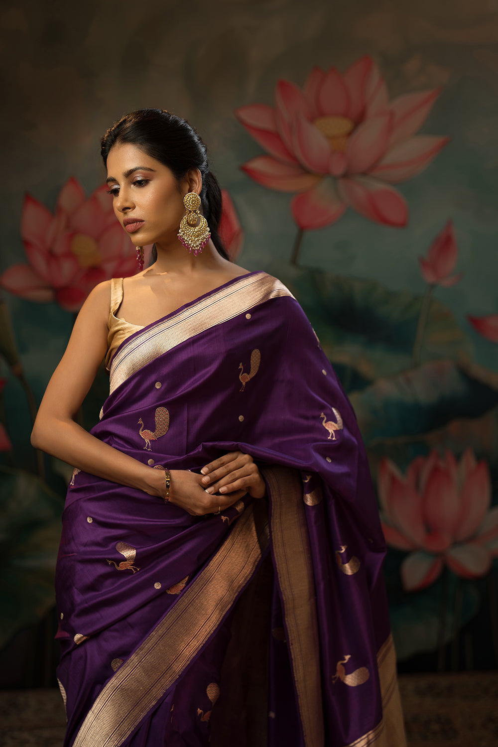 Royal Purple Handwoven Pure Silk Saree