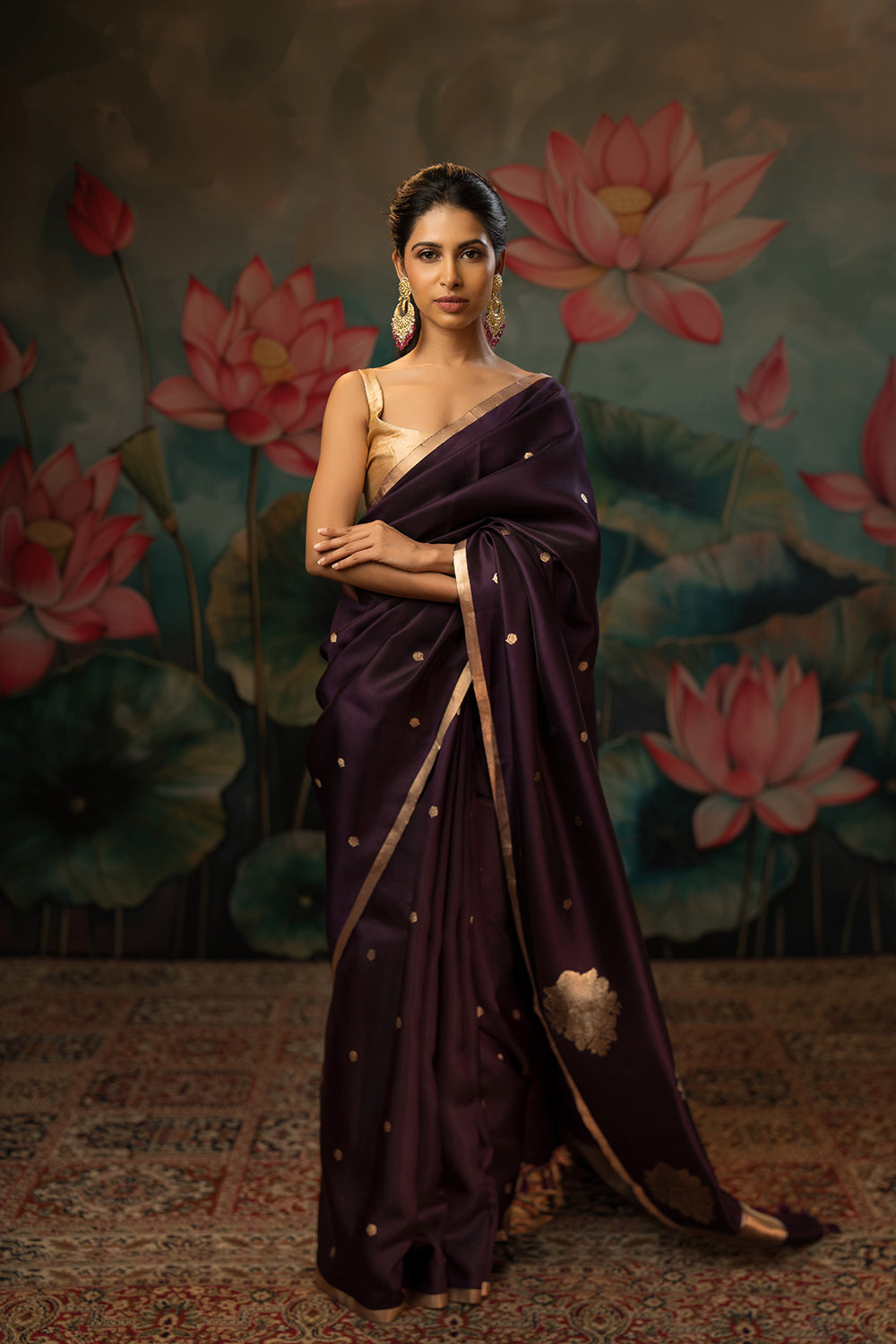 Purple Handwoven Pure Silk Saree
