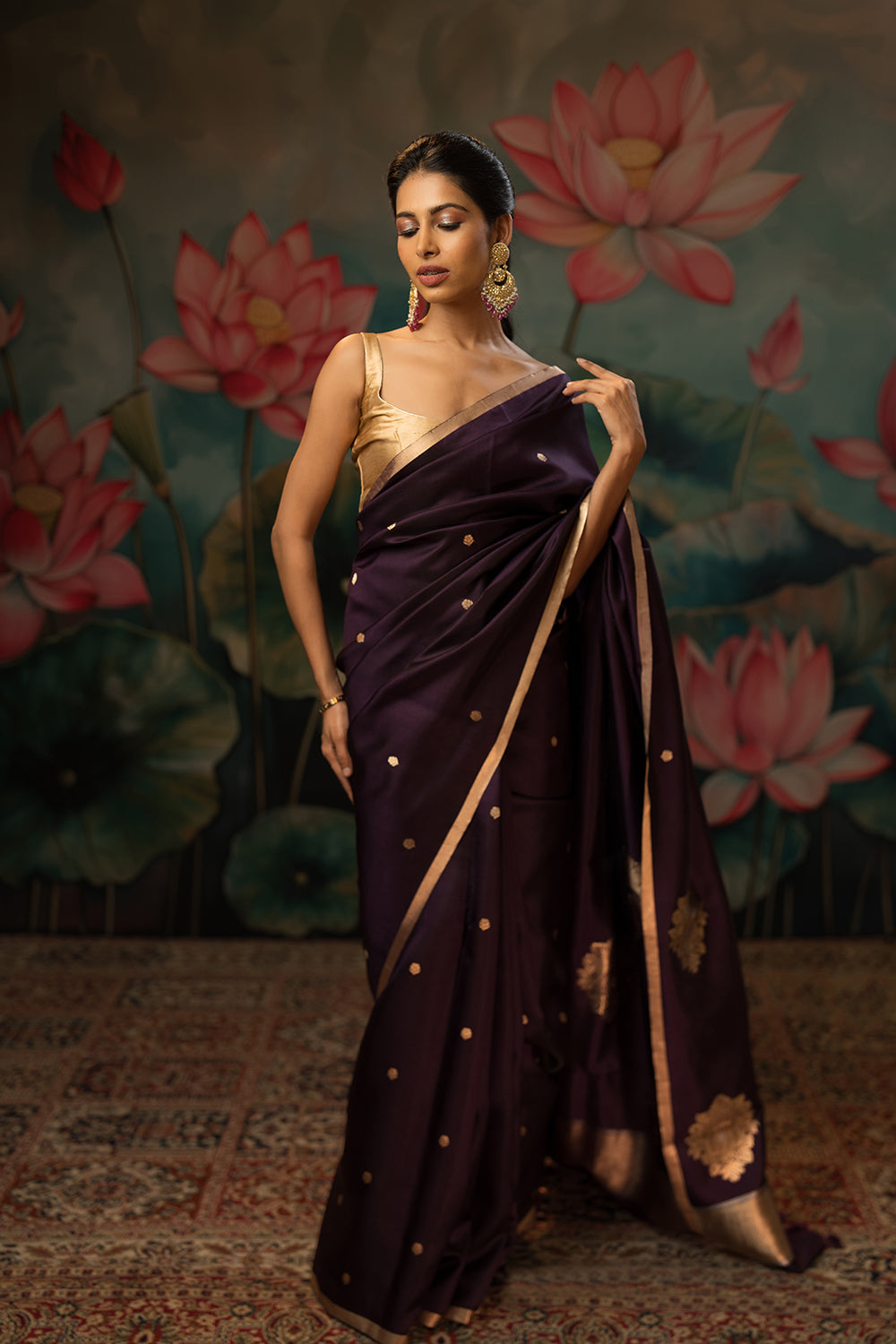Purple Handwoven Pure Silk Saree