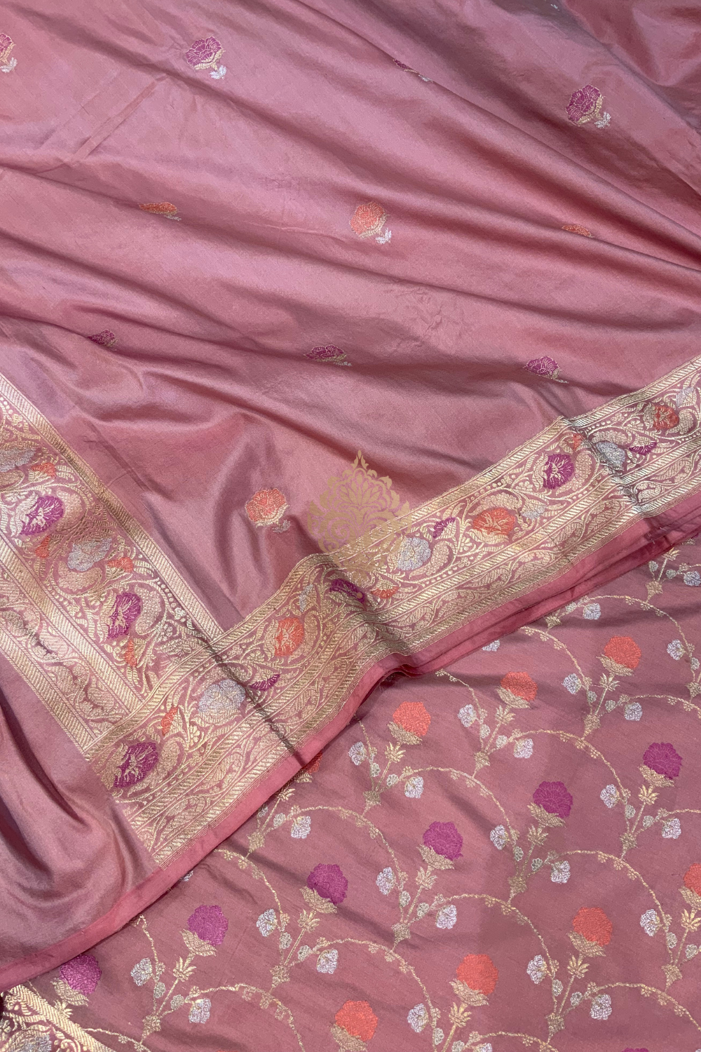 Handwoven rose pink ektaar unstitched suit set - single edition