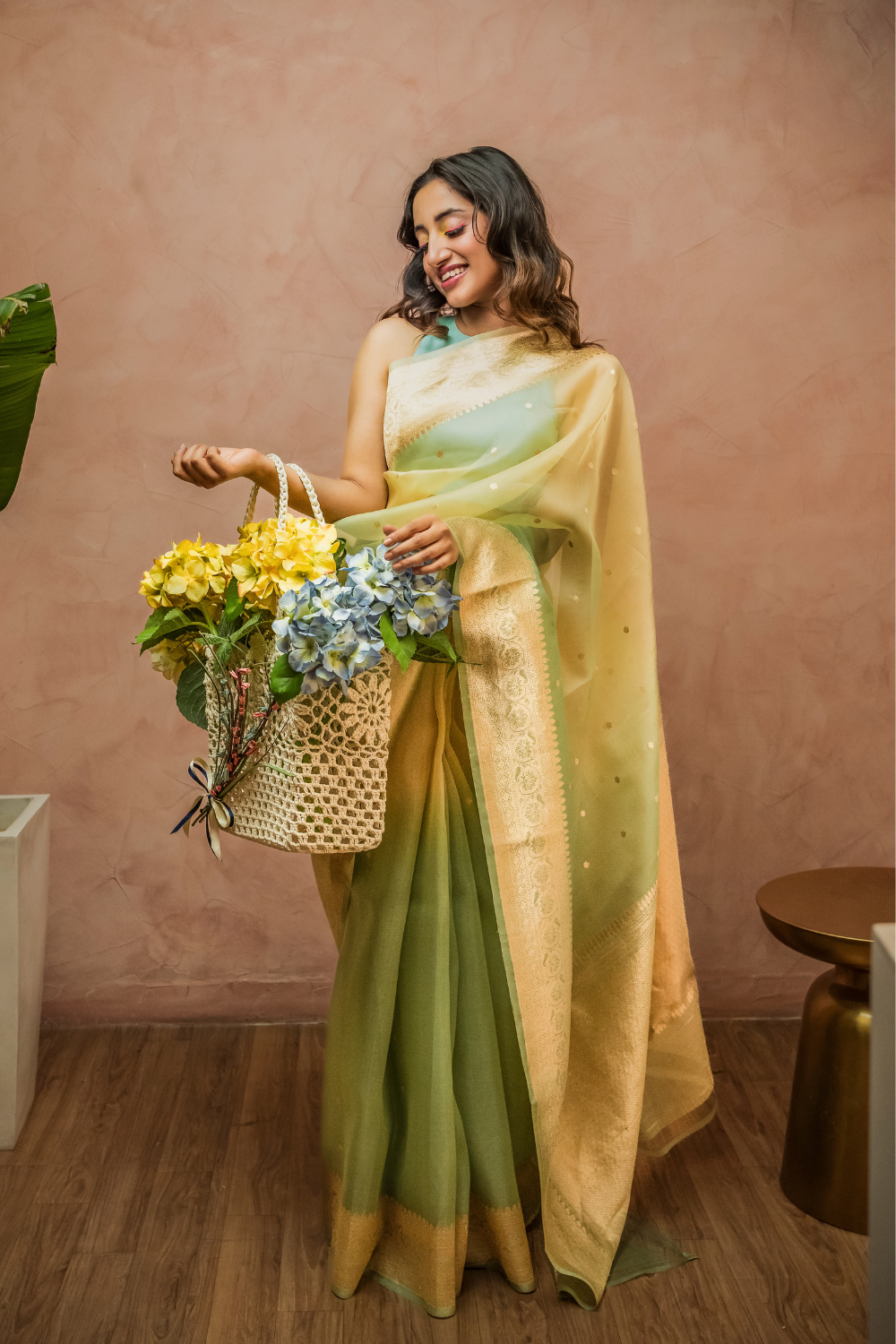 Handwoven 'fresca' organza saree