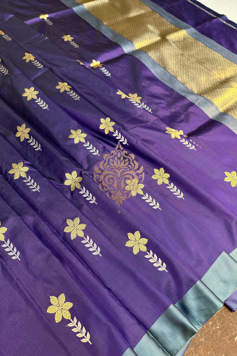 handwoven purple silk saree