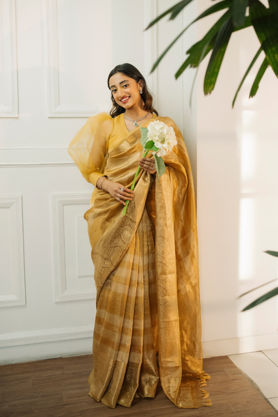 Pre-order: Handwoven 'oro' tissue saree