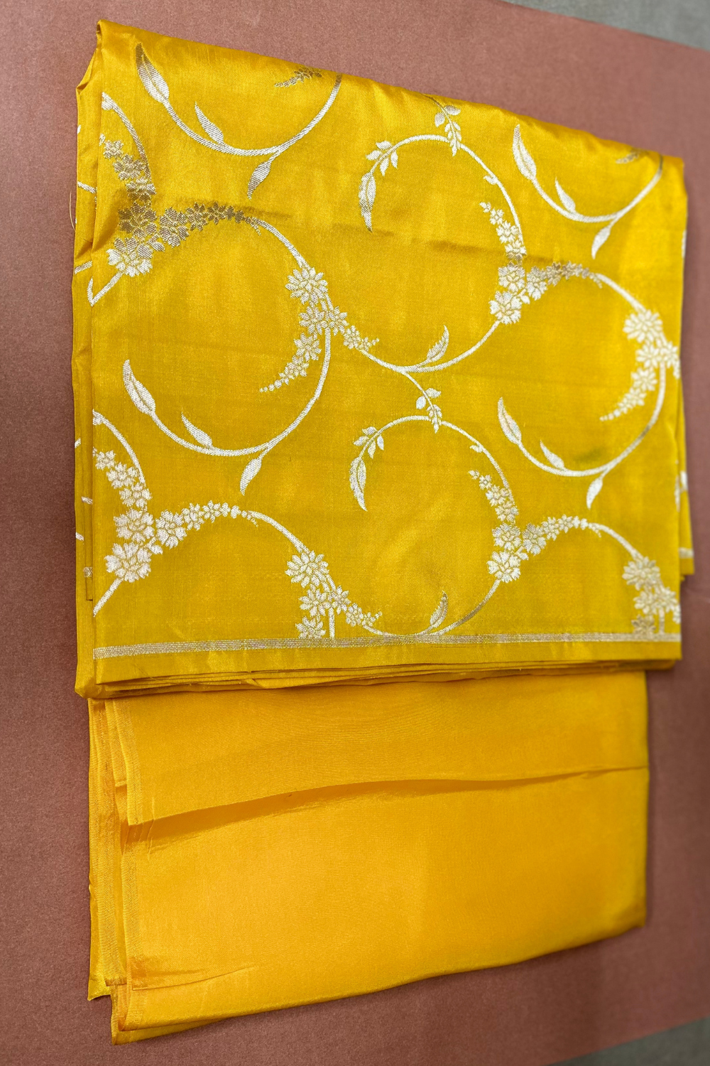 Handwoven mustard yellow 2 pc thaan set