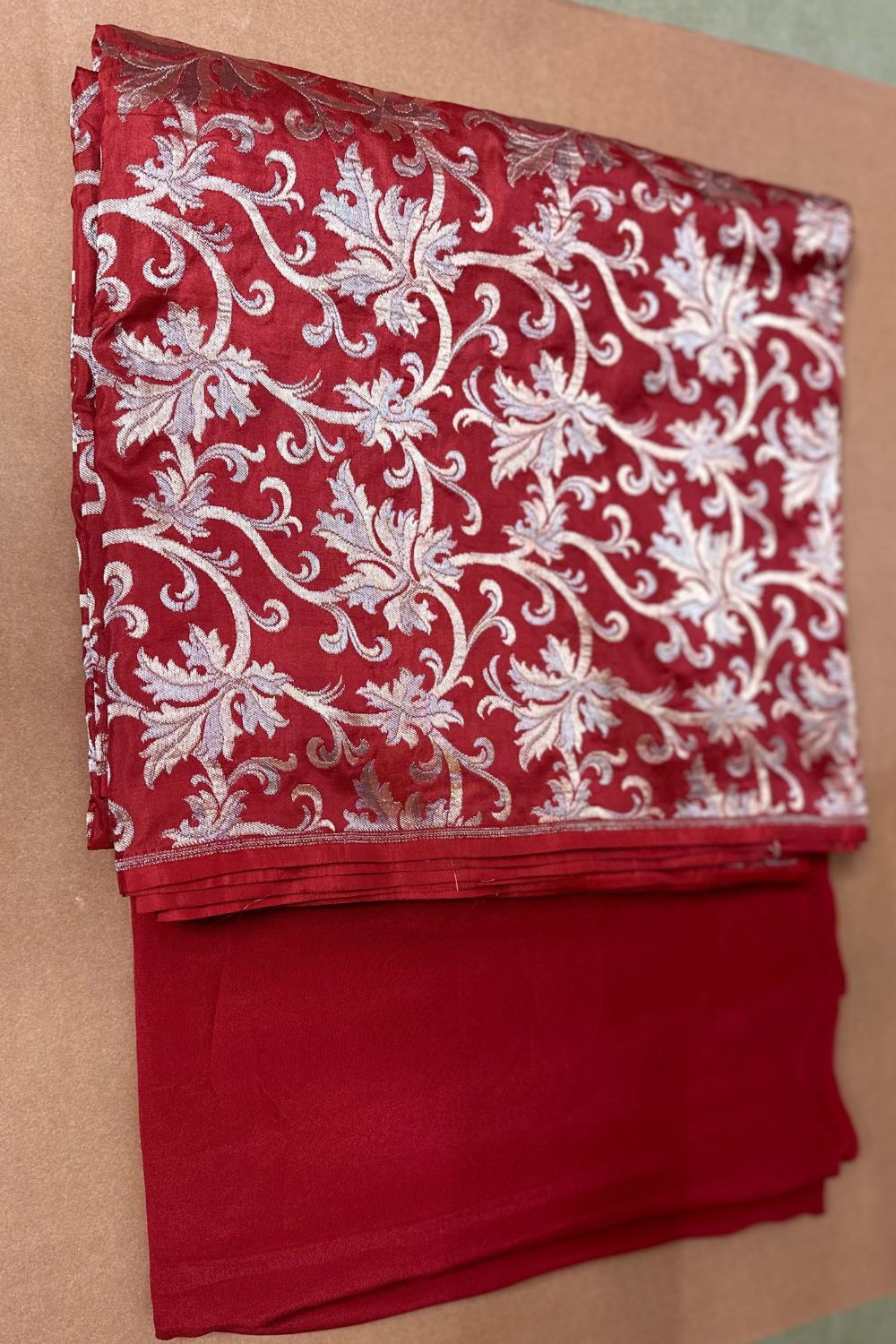 Handwoven red 2 pc thaan set