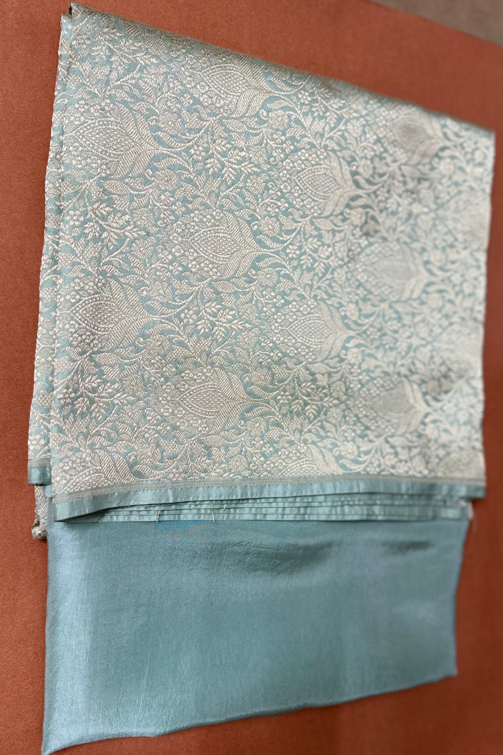 handwoven powder blue 2 pc thaan sets