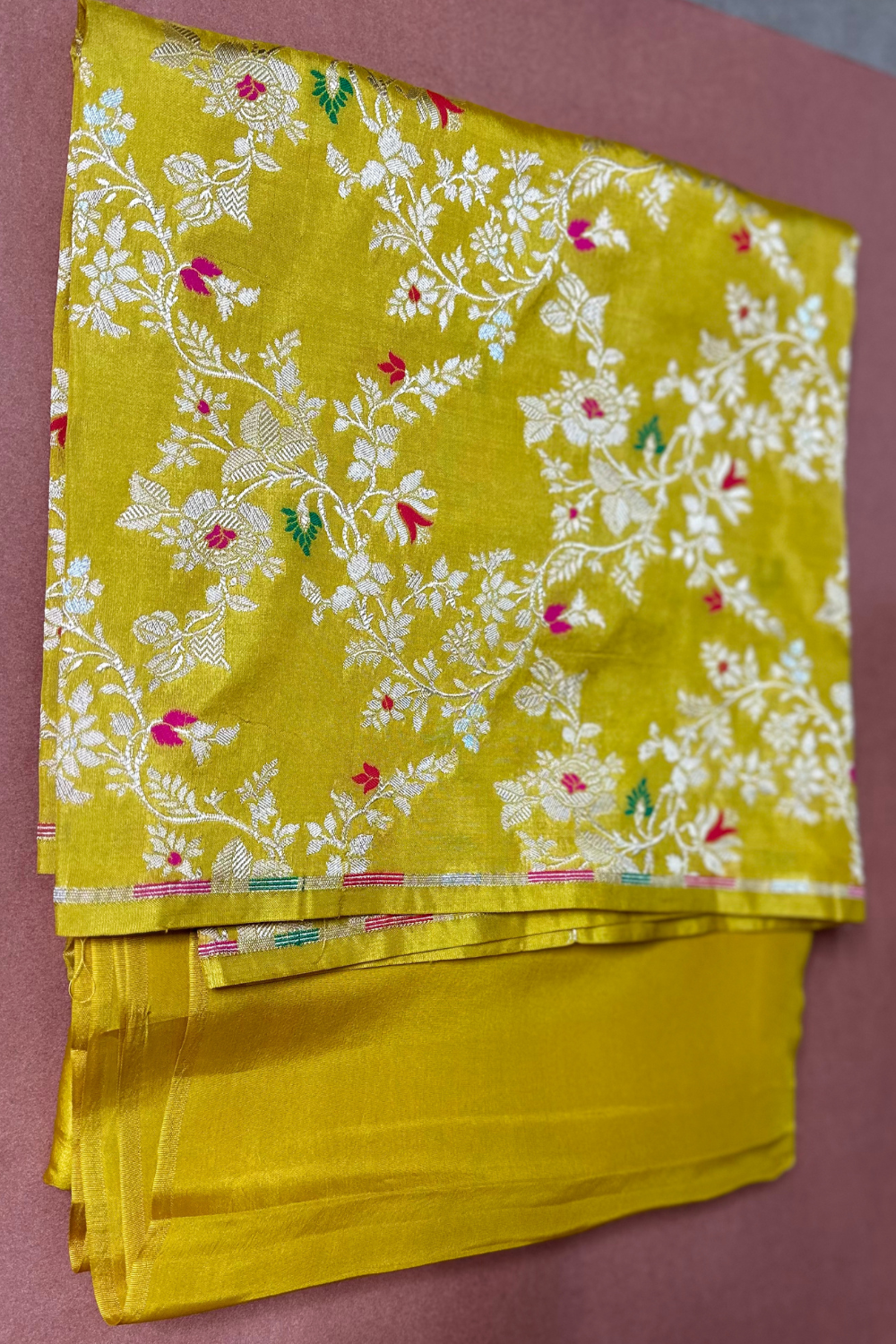 Handwoven mustard yellow 2 pc thaan set