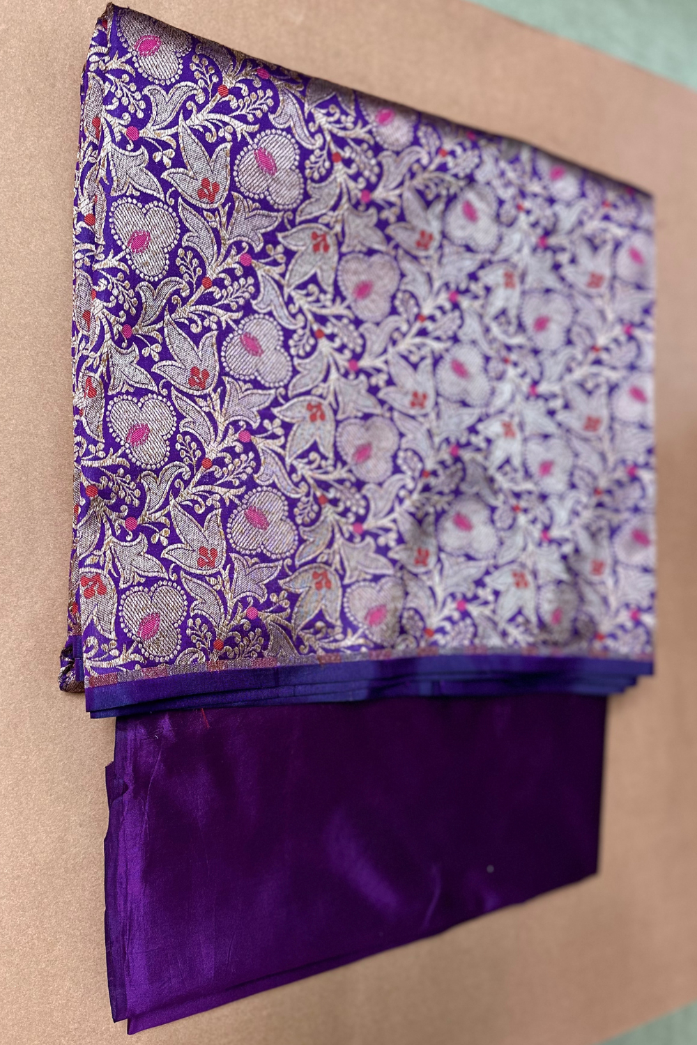 Handwoven purple 2 pc thaan set