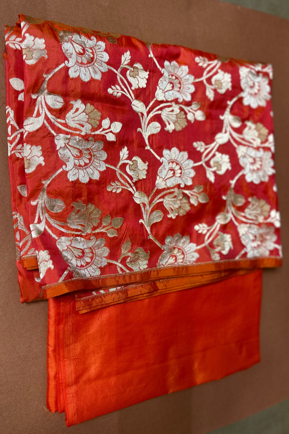 Handwoven orange 2 pc thaan set