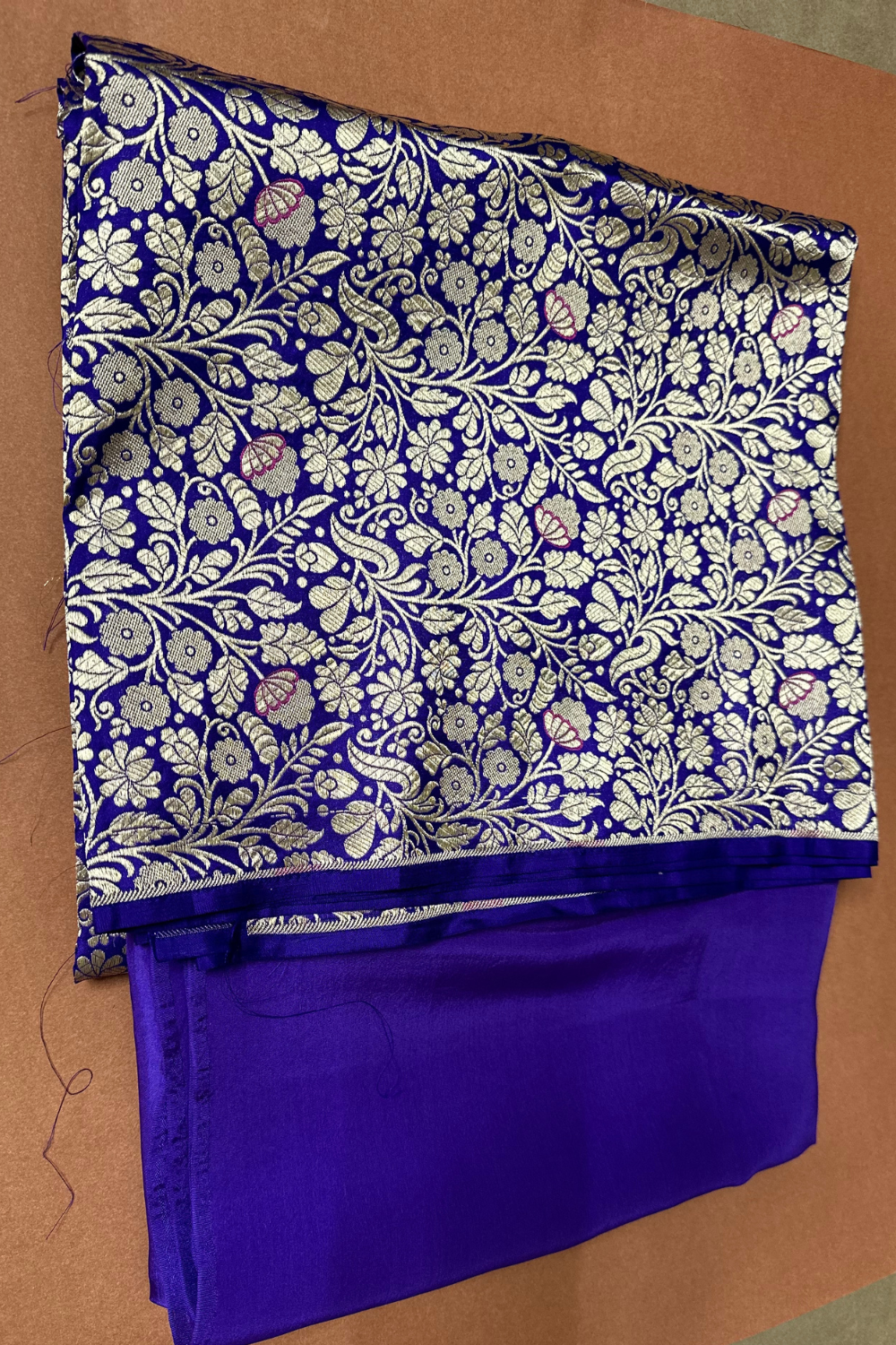 Handwoven royal purple 2 pc thaan set