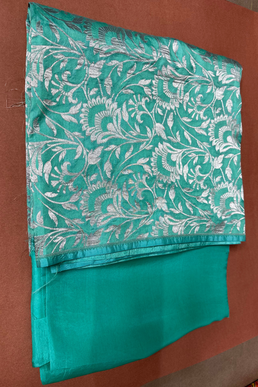 handwoven sea green 2 pc thaan set