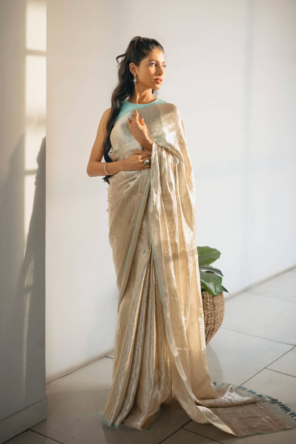 Pre-order: Handwoven 'stellare' tissue saree