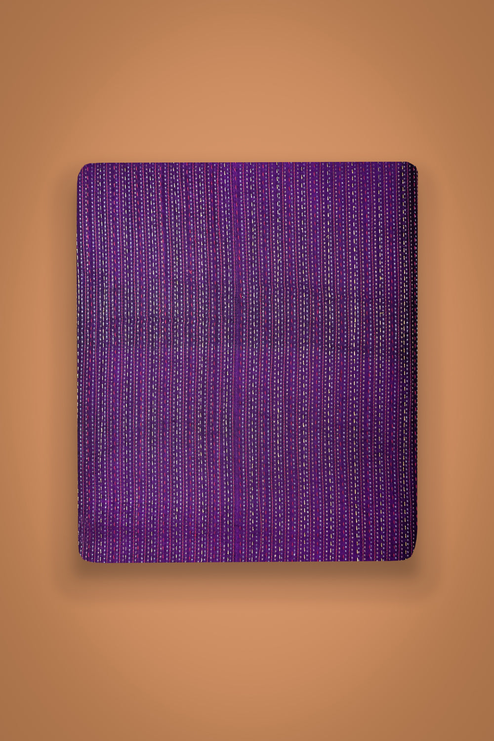 HANDWOVEN PURPLE EMBROIDERED SILK FABRIC