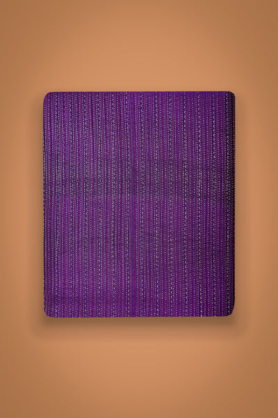 HANDWOVEN PURPLE EMBROIDERED SILK FABRIC